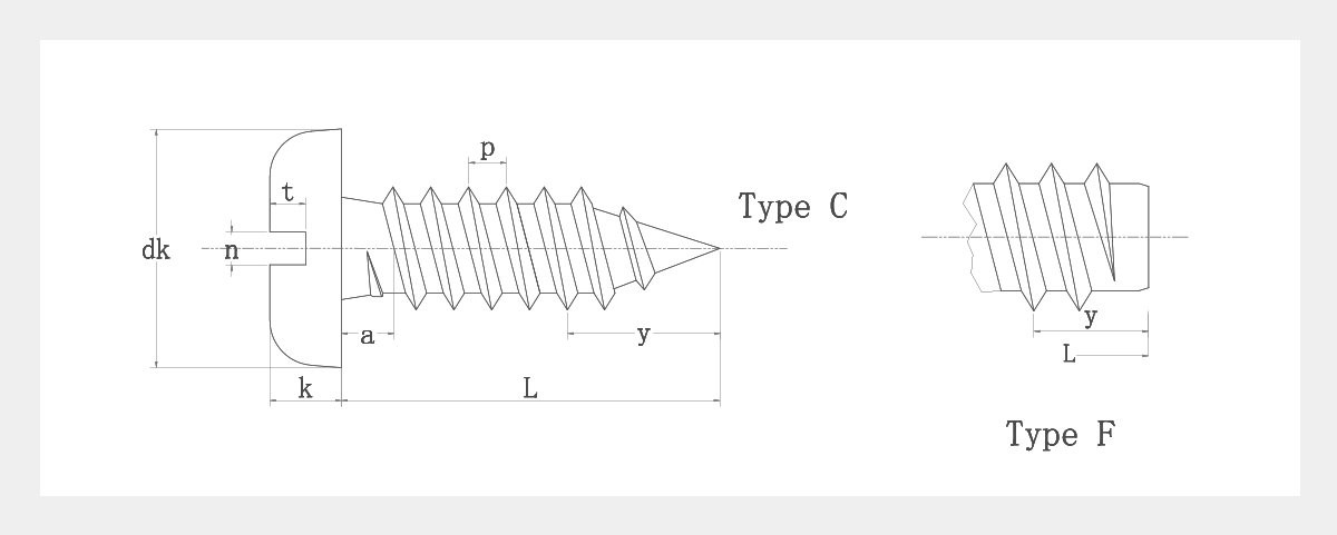 Self Tapping Pan Head Metal Screws-2D